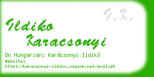ildiko karacsonyi business card