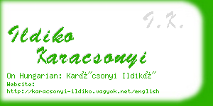 ildiko karacsonyi business card